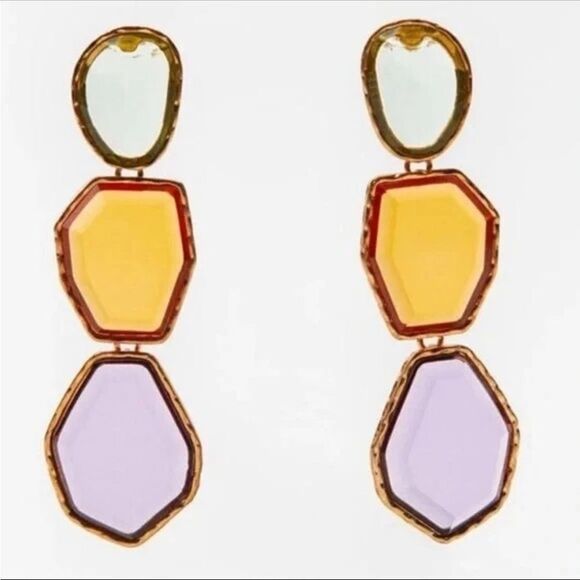 Multicolor Geometric Earrings A1151 - Picture 1 of 4